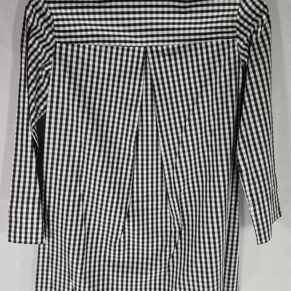 Sara Campbell XS Black White Collared Striped Button Down Tunic Dress Shirt NWT - Picture 5 of 8